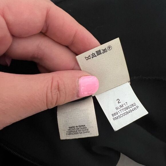 🔥5/25 sale🔥Rachel Rachel Roy black vertical stripe panel cap sleeve midi dress - Picture 8 of 10